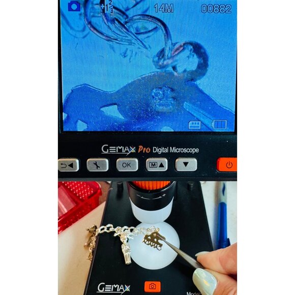 Estate Sterling Silver 925 Double Round Link Charm Bracelet - 8 Unique Charms - Picture 10 of 16